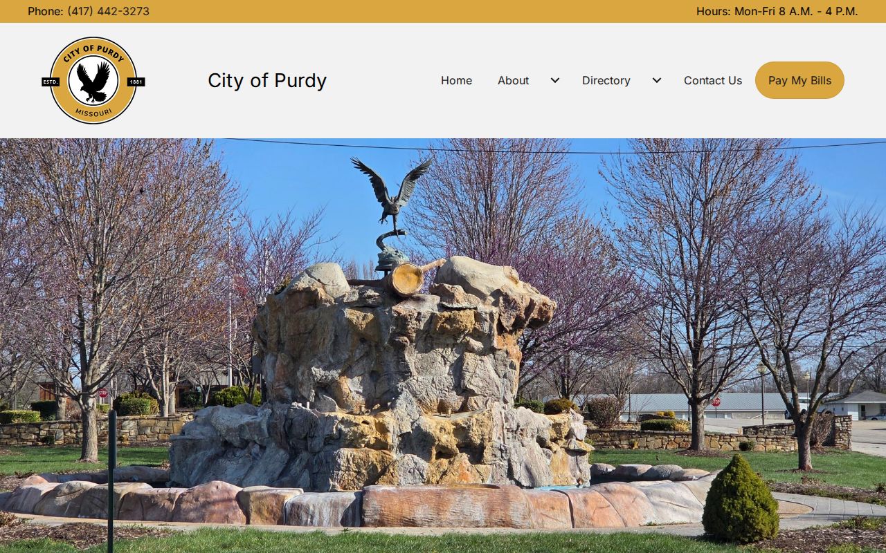 Official City of Purdy page used to route recent arrest record questions